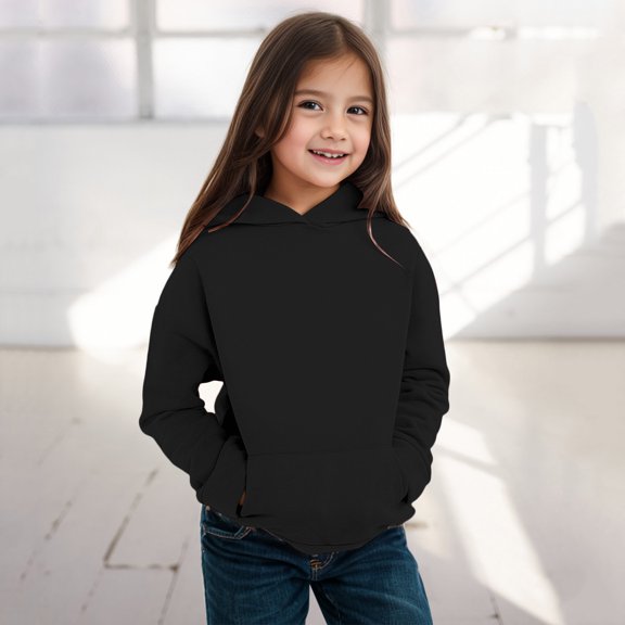 YDOJG Sweatshirts for Boys Girls Toddler Child Long Sleeve Prints Warm Hoodie Pullover Kids Outfits Sweat Suit Tops Black