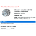 thumbnail image 2 of Alternator - Compatible with 1973 - 1974 Ford E-200 Econoline, 2 of 2