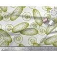 thumbnail image 3 of Soimoi White Poly Georgette Fabric Cucumber Vegetable Print Fabric by the Yard 42 Inch Wide, 3 of 3