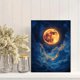 thumbnail image 2 of Qisvanset 12x16 Inch Swirling Cloud Full Moon Canvas Wall Art, Ethereal Night Sky Serene Nature Decor, 2 of 5