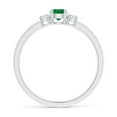 thumbnail image 2 of Angara Natural 0.24 Ct. Emerald with Diamond Classic Ring in Sterling Silver for Women (Ring Size: 3.5), 2 of 10