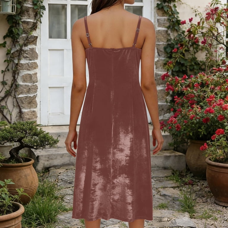 brown velvet slip dress Chocolate brown midi satin slip dress 'Majestic'  Serena Silueta