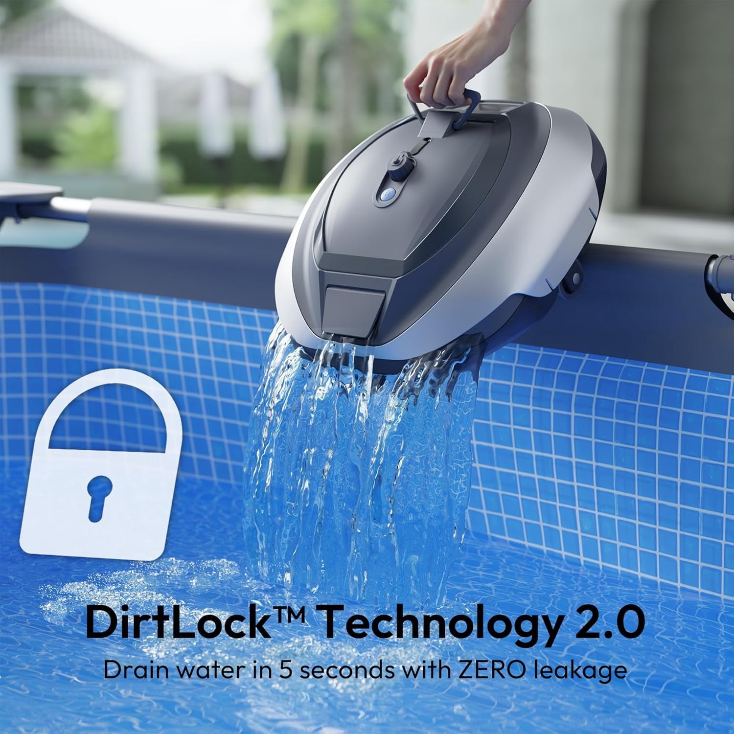 Bubot 320P Cordless Robotic Pool Vacuum, Hydro Dynamic Design with DirtLock 2.0 & Superior Suction, Auto-Parking, High Efficiency for Above-Ground Pools