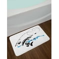 thumbnail image 2 of Fishing Bath Mat, Big Pike Fish Catching Wobblers Reel Trap in River Raptorial Predator Hunting Print, Non-Slip Plush Mat Bathroom Kitchen Laundry Room Decor, 29.5 X 17.5 Inches, Black Blue, Ambesonne, 2 of 2
