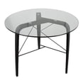 thumbnail image 3 of LumiSource Black Wood, Clear Glass Trilogy Round Dinette Table, 3 of 6