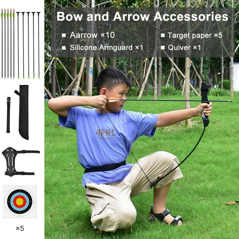 Runzkzy Bow and Arrow for Teens Beginner Archery Shooting Practice