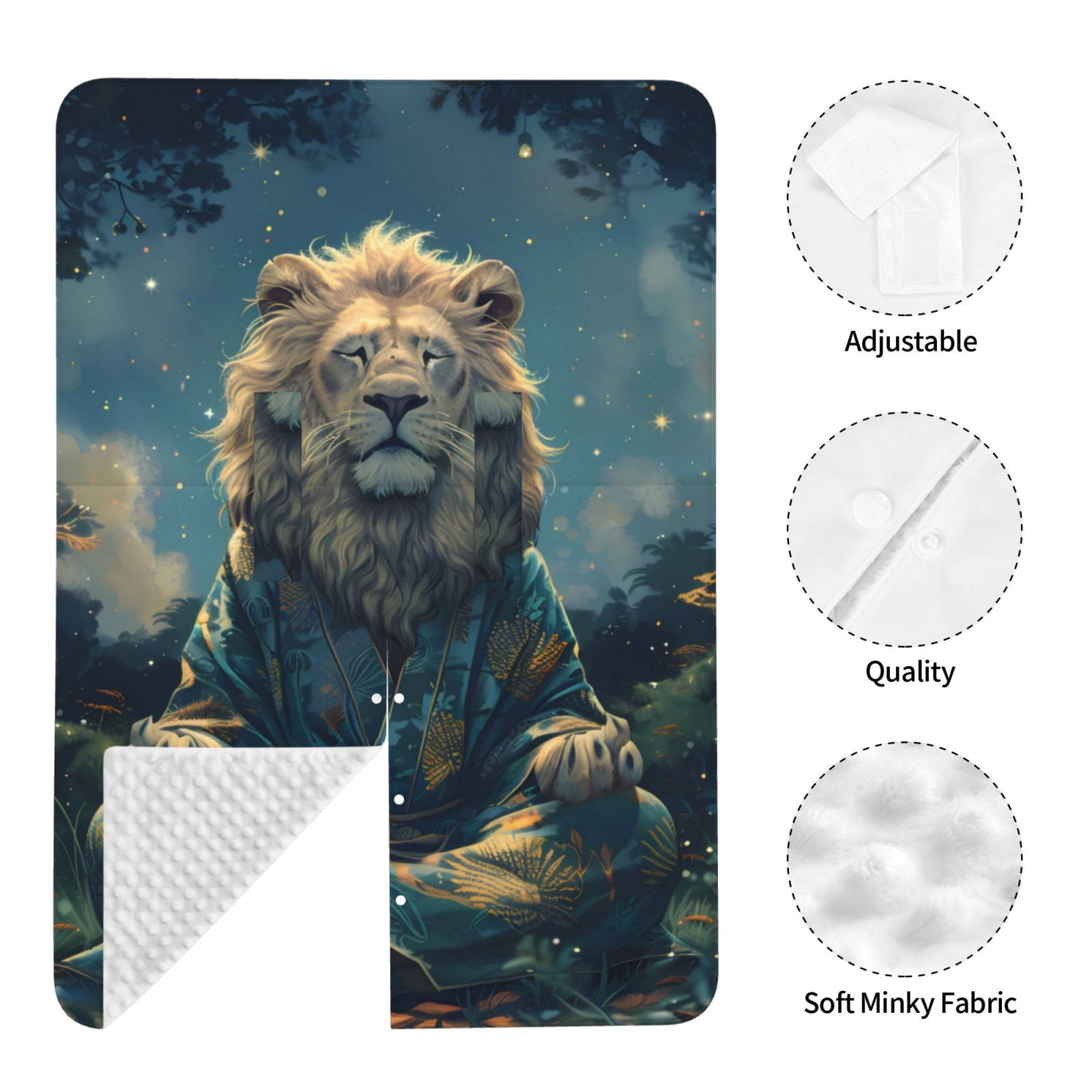 Naloa Starry Sky Meditating Lion Baby Car Seat Cover, Breathable Baby Carrier Cover, Multiuse Baby Carrier Cover & Nursing Breastfeeding Cover