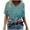 Blue, variant on Fesfesfes Women Plus Size Workout Clothing Women's Fashion Casual Plus Size Scenic Flowers Printing V-Neck T-Shirt Tops Womens Tops L(US:8)