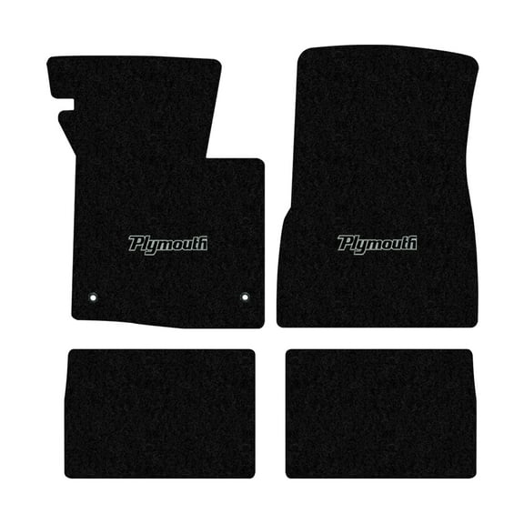 Lloyd Mats LogoMat Custom-Fit 4PC Carpet Floor Mats for 1962-1964 Plymouth Sport Fury, Black
