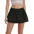 thumbnail image 4 of vigerkar Women's Layered Ruffle Golf Skorts A Line Skirts Tiered Flowy Y2K Sexy Mini Skirt Black, M, 4 of 9