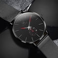 thumbnail image 5 of OLEVS Black Watches for Men Fashion Simple Ultra-Thin Minimalist Mesh Stainless Steel Strap Waterproof Quartz Analog Mens Wrist Watch, Gifts for Men, 5 of 10