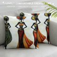 thumbnail image 3 of Shangniulu Bohemia Style African Tribe Women Theme Throw Pillow Cover Ethnic Characteristics Cushion Cover Sofa Couch Bedroom Decorative Square Pillowcase 20x20in, 3 of 5