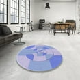 thumbnail image 4 of Ahgly Company Machine Washable Indoor Square Transitional Blue Area Rugs, 7' Square, 4 of 7