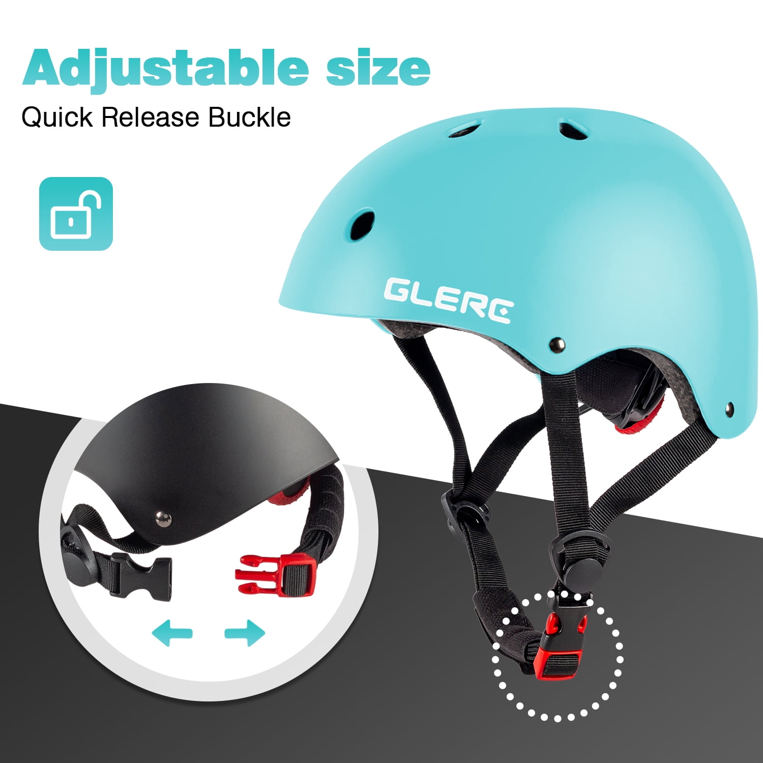 Glerc Kids Helmet for 8-16 Years Old Child and Toddler, M Size Mint Green