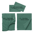 thumbnail image 4 of Comfy Bamboo World 9900 Series 100gsm Embroidered Bedsheets Sheet Set, Full Size, Teal, 4 of 5
