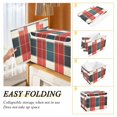 thumbnail image 2 of Yayeee Collapsible Storage Bin with Lid Fabric Closet Decorative Basket with Handles, Vibrant Red Tartan Pattern, 2 of 7