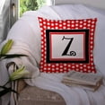 thumbnail image 3 of Carolines Treasures CJ1012-ZPW1414 Monogramme - Initiale Z Pois Rouges et Noirs Coussin Décoratif en Tissu pour Intérieur et Extérieur - 14 x 14 Po, 3 of 4
