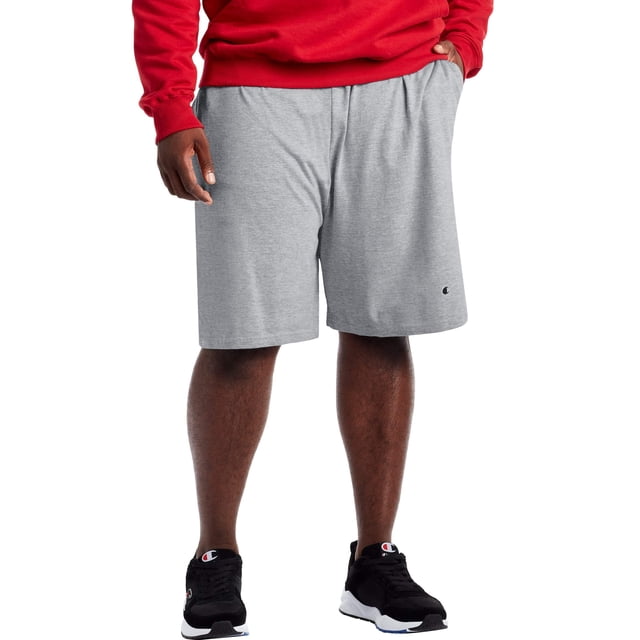 Shorts de jersey Champion para hombre, talles grandes, gris, 2X