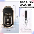 thumbnail image 5 of Key Fob Cover Compatible with Fit for Honda Accord Civic CR-V HR-V Pilot Passport Ridgeline Keychain Case Holder Protector,Gold-black, 5 of 6