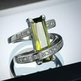 thumbnail image 2 of EOEMY 9*20mm Olive Green Aaa Cz Band Wedding Ring Gift Women Engagement Ring Size 6-10, 2 of 6