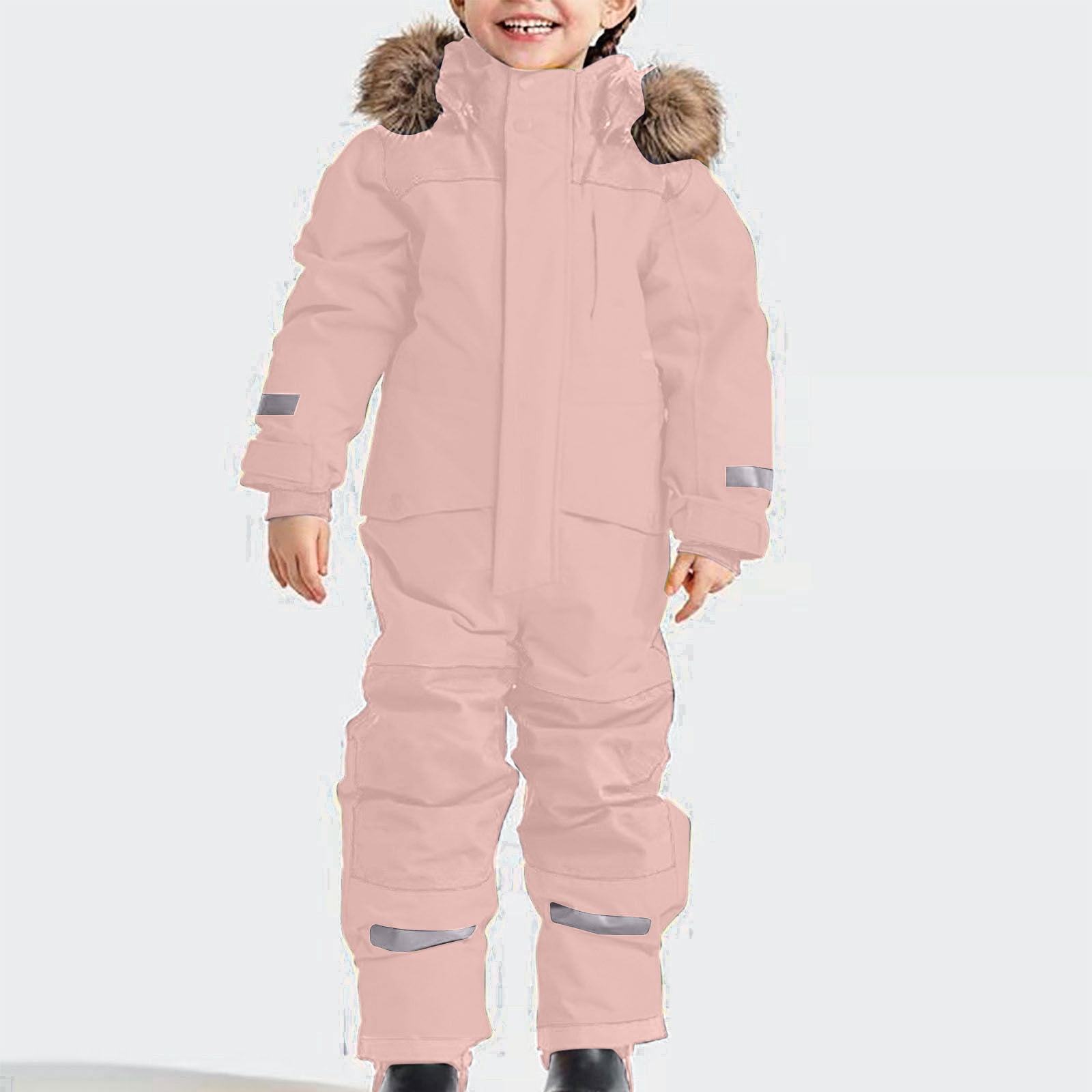 Paiwinds Kids Snowsuit Winter One-Piece with Hood - All Weather Waterproof Suit for Girls and Boys, Warm Puffer Jumpsuit for Outdoor Activities
