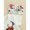 thumbnail image 5 of Franhais Infant Baby Girl Summer Clothes Set, Animal Print Short Sleeve Crew Neck T-Shirt + Cactus Print Shorts + Bow Headband, 5 of 7