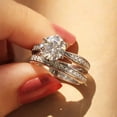 thumbnail image 5 of 2.50Ct Round Lab Created Diamond Prapose Bridal Set Wedding Ring 14k White Gold Plated, 5 of 5