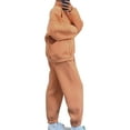 thumbnail image 2 of MAWCLOS Women Sweatsuits Long Sleeve Two Piece Outfit Solid Color Tracksuit Sets Warm Sports Zip Up Jogger Set Orange Red S, 2 of 3