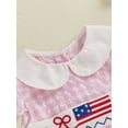 thumbnail image 5 of Okbabeha Newborn Baby Girls 4th of July Outfits Fourth of July Bubble Romper Fly Sleeve USA Flag Embroidery Bodysuits Summer Independence Day Clothes, 5 of 7