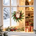 thumbnail image 4 of 5Pc Christmas Norfolk Pine Kitchen Cabinet Wreaths for Kitchen with Ribbon Bows Red Berry Small Window Wreath for Window Door Farmhouse Christmas Party Decorations, 4 of 9