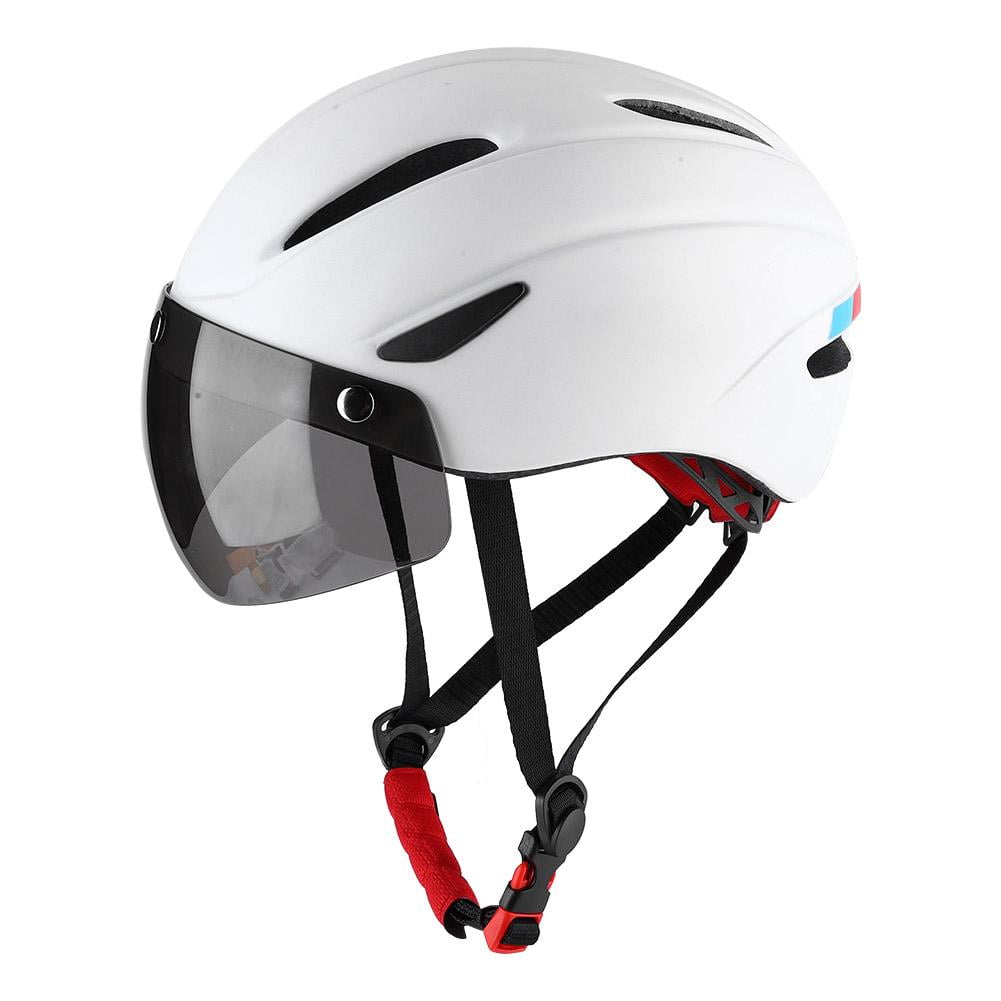 Tebru Night Cycling Helmet Road Bike Bicycle Helmet with Light and