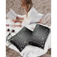 thumbnail image 4 of Shining Crystal Bling Diamond Outdoor Pillow Covers Set of 2,Decorative Waterproof Throw Pillow Case,Water Drop on Black Grey Cotton Linen Soft Cozy Cushion Pillowcases, 4 of 7