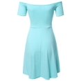 thumbnail image 3 of FashionOutfit Women's Solid Cap Sleeves or Off-Shoulder Sheath Princess Dress, 3 of 3