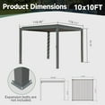 thumbnail image 3 of Domi Outdoor Living 10x10FT Louvered Pergola with Adjustable Steel Roof, Durable Metal Frame, Efficient Drainage System for Backyard, Garden and Lawn, Gray, 3 of 8