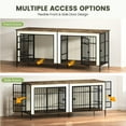 thumbnail image 3 of Erinnyees 79" Double Dog Crate Furniture, Extra Large Dog Cage Large Breed, Wooden Dog Crate TV Stand, Furniture Style Dog Kennel with Divider, Beige, 3 of 7