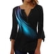 thumbnail image 1 of Minnieouse Tops de manga 3/4, camiseta oscilante, túnica de verano, atractiva, elegante, transpirable, multicolor, para mujer, playa a la moda Prendas para la parte del cuerpo Azul oscuro METRO, 1 of 5