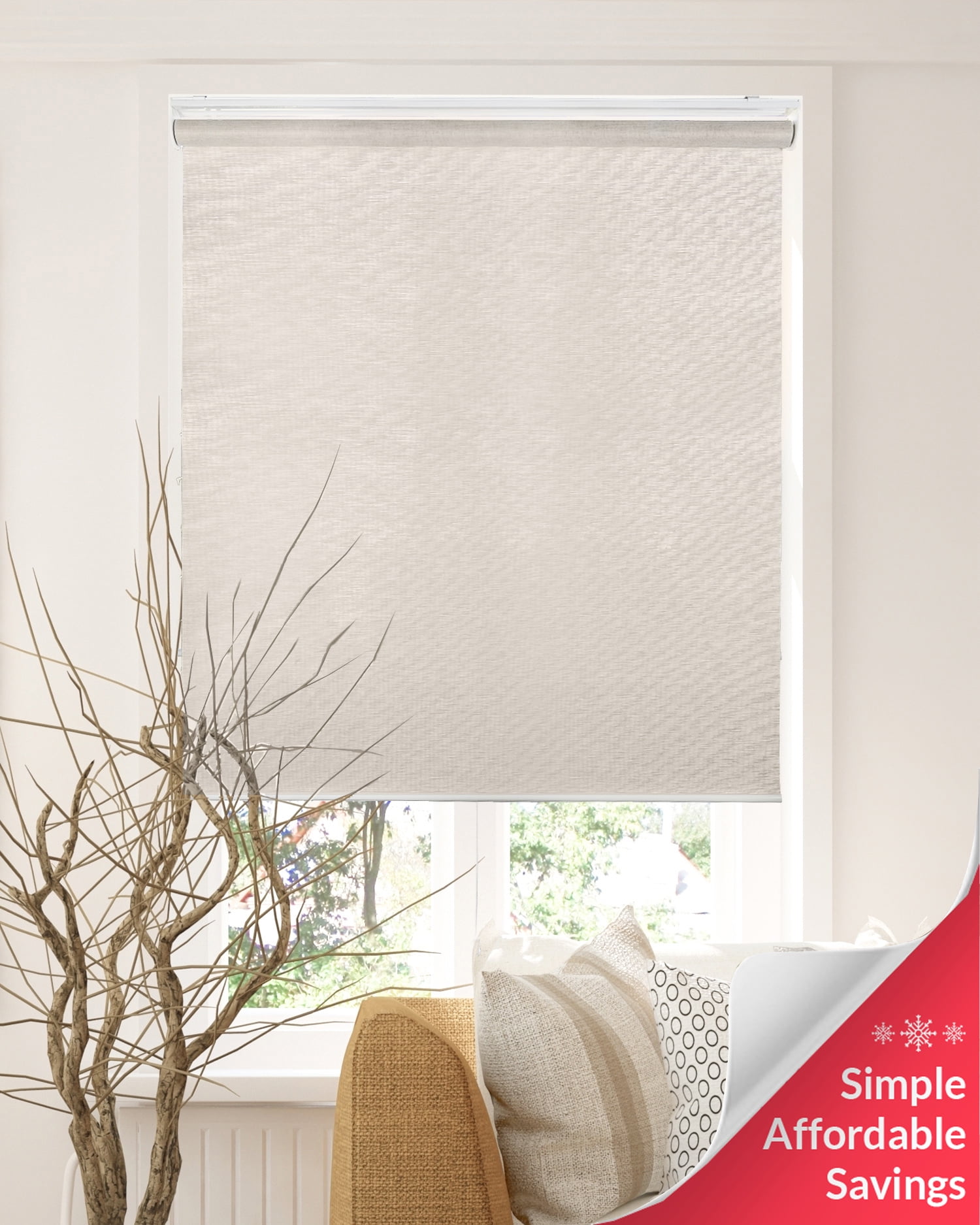 Chicology Privacy & Natural Woven SnapN'Glide Cordless Roller Shades