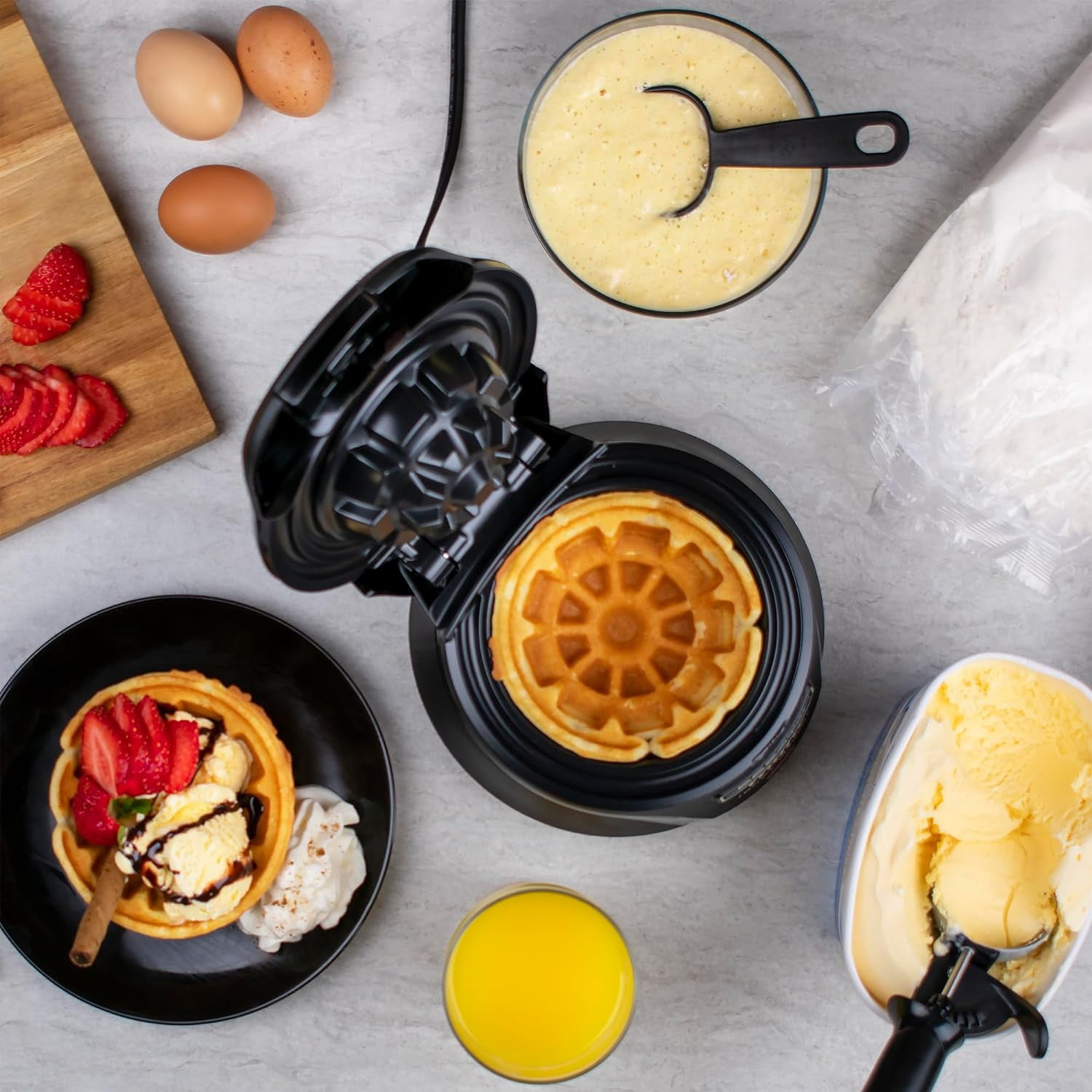 Presto Belgian Waffle Bowl Maker,Black, 9.3 x 8.25 x 5.25 inches