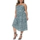 thumbnail image 4 of Vestidos casuales florales de tirantes ajustables para mujeres de tallas grandes Agnes Orinda 3X verde, 4 of 5