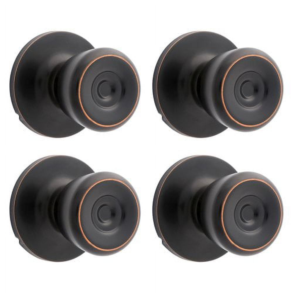Atlas Tulip Privacy Door Knob Contractor Pack, Satin Nickel, Pack of 4