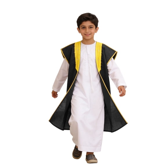 SJLDQY Muslim Robe For Baby Boys Traditional Elegant Abaya Thobe Funny Stage Performance Clothes
