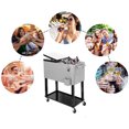 thumbnail image 4 of 80 Quart Rolling Cooler Cart, Portable Cooler Trolley, Beverage for Patio Pool Party, Ice Chest on Wheels with Shelf, Bottle Opener, Party Bar Cold Drink Beverage Cart Tub, B476, 4 of 11