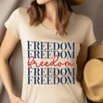 thumbnail image 4 of Freedom Typography Shirt – Patriotic Red and Blue Graphic Tee, Royal, Size 3XL, 4 of 6