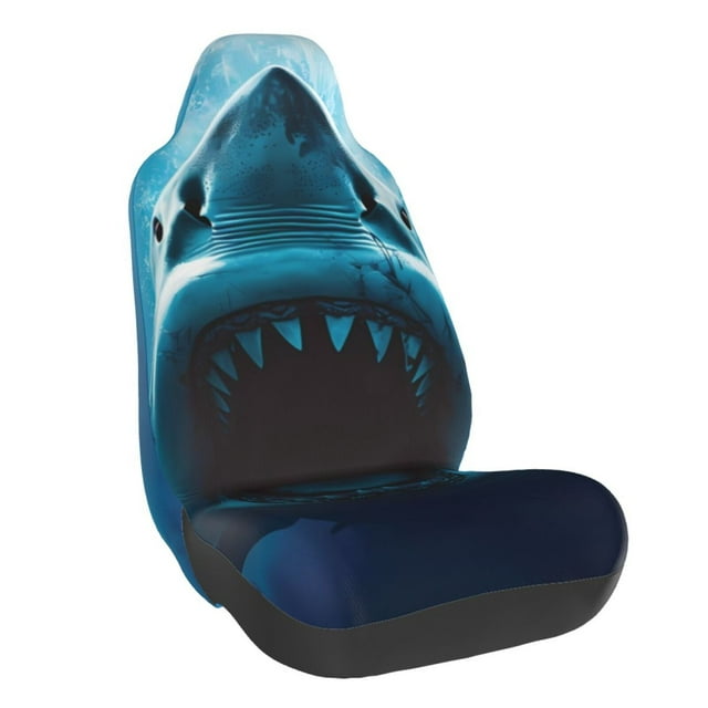 Wukai Open-Mouthed Shark Full Set Car Seat Covers with Soft Padding Universal Auto Front Seats Protector and Cushion Mat
