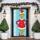 thumbnail image 1 of Decoraciones para puerta de Grinchmas, cubierta de puerta de Feliz Navidad, pancarta navideña negra y verde para puerta, letrero para puerta principal, suministros para fiesta, 1 of 4