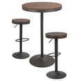 thumbnail image 5 of Dakota 3-Piece Industrial-Farmhouse Pub/Dining Set in Grey and Brown by LumiSource, 5 of 5