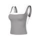 thumbnail image 2 of ATHLECHIC Top de tanque corto ajustado para mujer, con escote cuadrado y bloque de color, camisón deportivo para el verano, color gris, 2 of 5