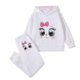 thumbnail image 5 of NIEWTR 5-6 Years Toddler Baby Girl Clothes Outfit Ruffle Sleeve Shirt Pant Set Fall Clothing for Girl A226-White, 5 of 5