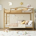 thumbnail image 3 of Metal Bunk Bed Twin Over Twin, Bunkbeds Frame with Safety Guard Rails, Steel Bed for School, Bedroom Space-Saving, Gold, 3 of 8