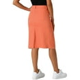 thumbnail image 3 of INSPIRE CHIC Jupe en Jean Décontractée pour Femme Taille Haute Fente Arrière Jupe Courte en Denim Rouge Orange TP, 3 of 5